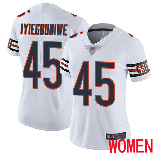 Chicago Bears Limited White Women Joel Iyiegbuniwe Road Jersey NFL Football #45 Vapor Untouchable